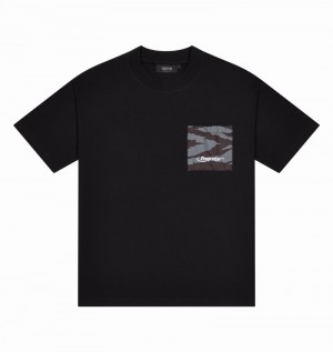 Camiseta Trapstar Hyperdrive Pocket Tee Hombre Negros Grises Camuflados | Mexico-49716