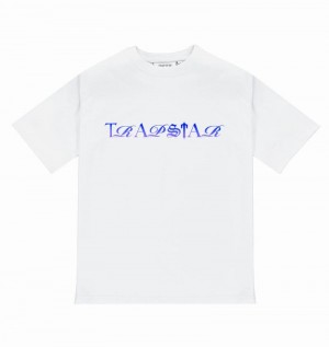 Camiseta Trapstar Script Fade Tee Hombre Blancos Azules | Mexico-63521