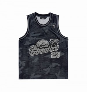 Camiseta Trapstar Shooters SS23 Basketball Vest Hombre Negros Camuflados | Mexico-53470