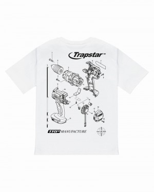 Camiseta Trapstar TRP Manufacture Tee Hombre Blancos | Mexico-36745