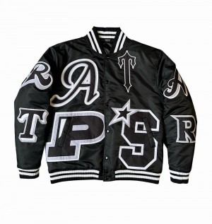 Chamarras Trapstar Wildcard Varsity Hombre Negros | Mexico-97310