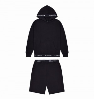 Chandals Trapstar Hyperdrive Rib Hoodie Hombre Negros | Mexico-45601