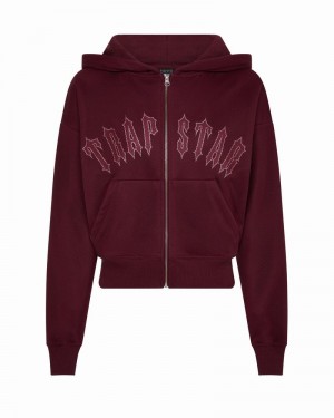 Chandals Trapstar Mesh Irongate Arch Hoodie Mujer Vino | Mexico-39652