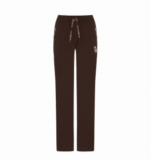 Pantalon Trapstar Script Zip Leg Jogging Mujer Marrom Rosas | Mexico-21648