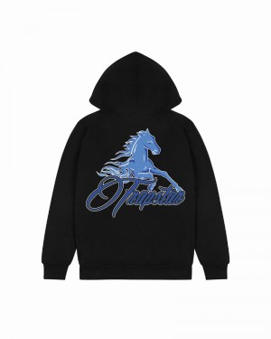 Sudadera con Capucha Trapstar Horse Power 2.0 Hombre Negros | Mexico-38021