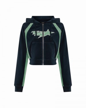 Sudadera con Capucha Trapstar TS-Star Velour Mujer Verdes | Mexico-58213