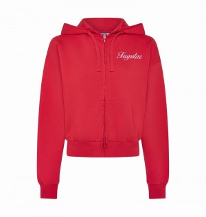 Sudadera con Capucha Trapstar TS-Star Zip Up Pista Top Mujer Rojos | Mexico-83921