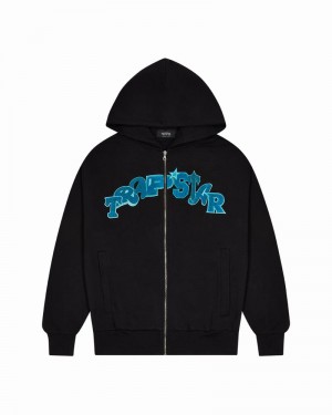 Sudadera con Capucha Trapstar Wildcard Chenille Hombre Negros Turquesa | Mexico-24308