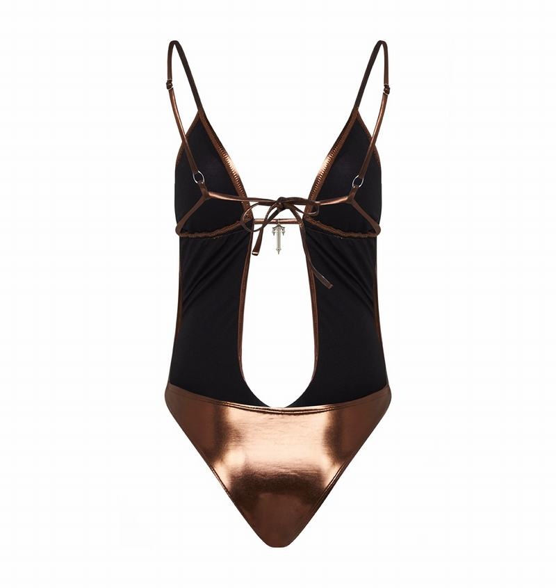 Bañador Trapstar Metallic Cutout One Piece Mujer Marrom | Mexico-23108