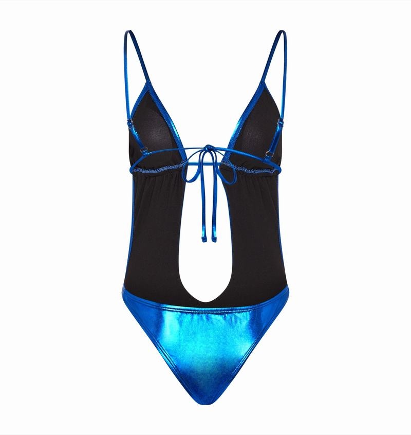 Bañador Trapstar Metallic Cutout One Piece Mujer Azules | Mexico-43182