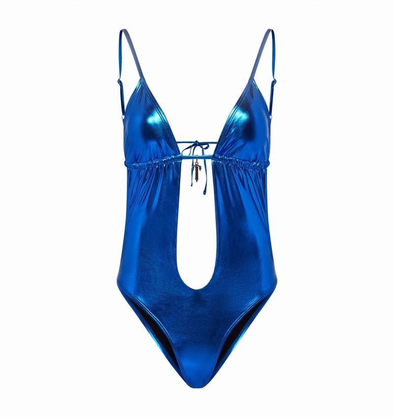 Bañador Trapstar Metallic Cutout One Piece Mujer Azules | Mexico-43182