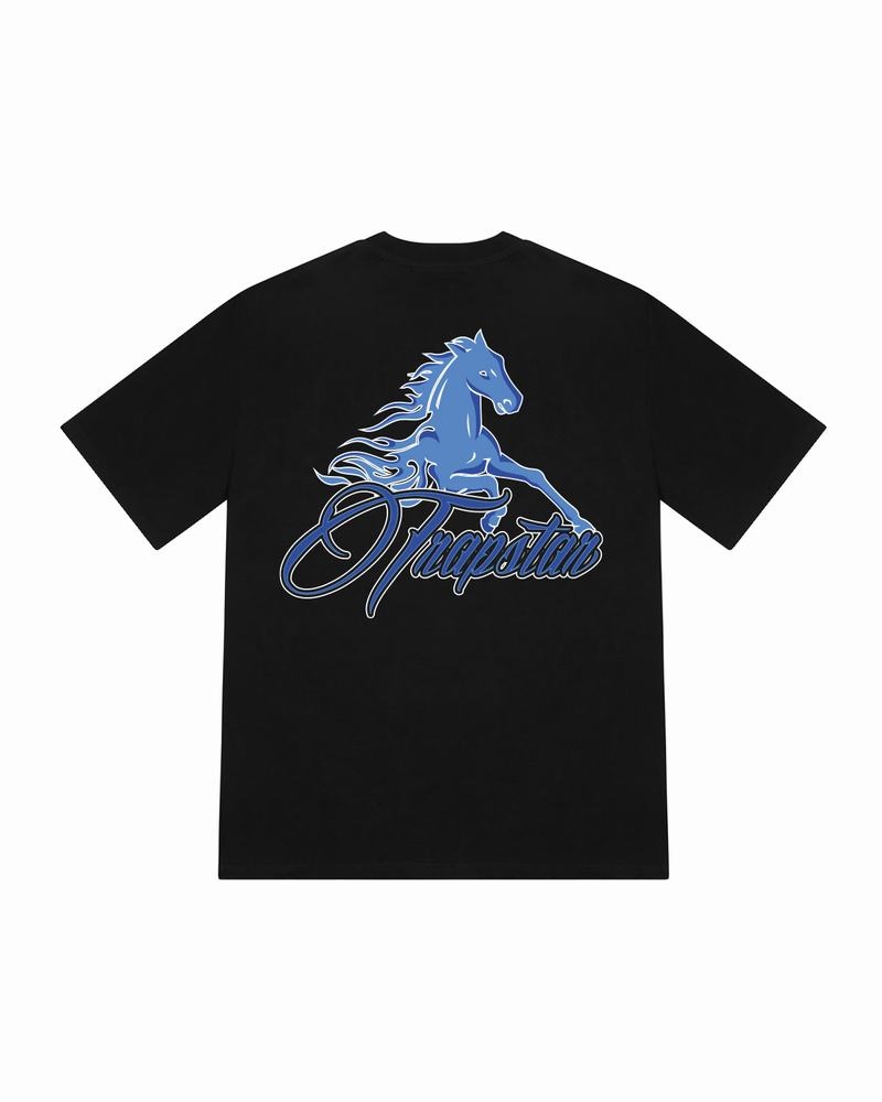 Camiseta Trapstar Horse Power 2.0 Tee Hombre Negros | Mexico-56021