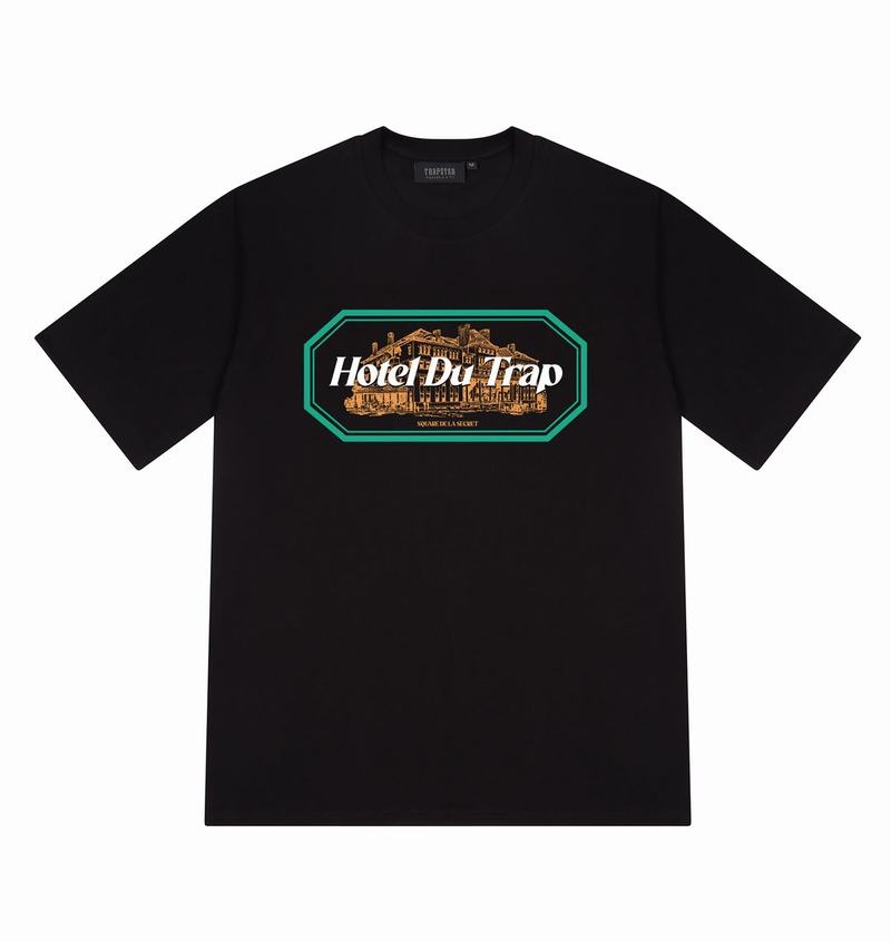 Camiseta Trapstar Hotel Du Trap Tee Hombre Negros | Mexico-28039