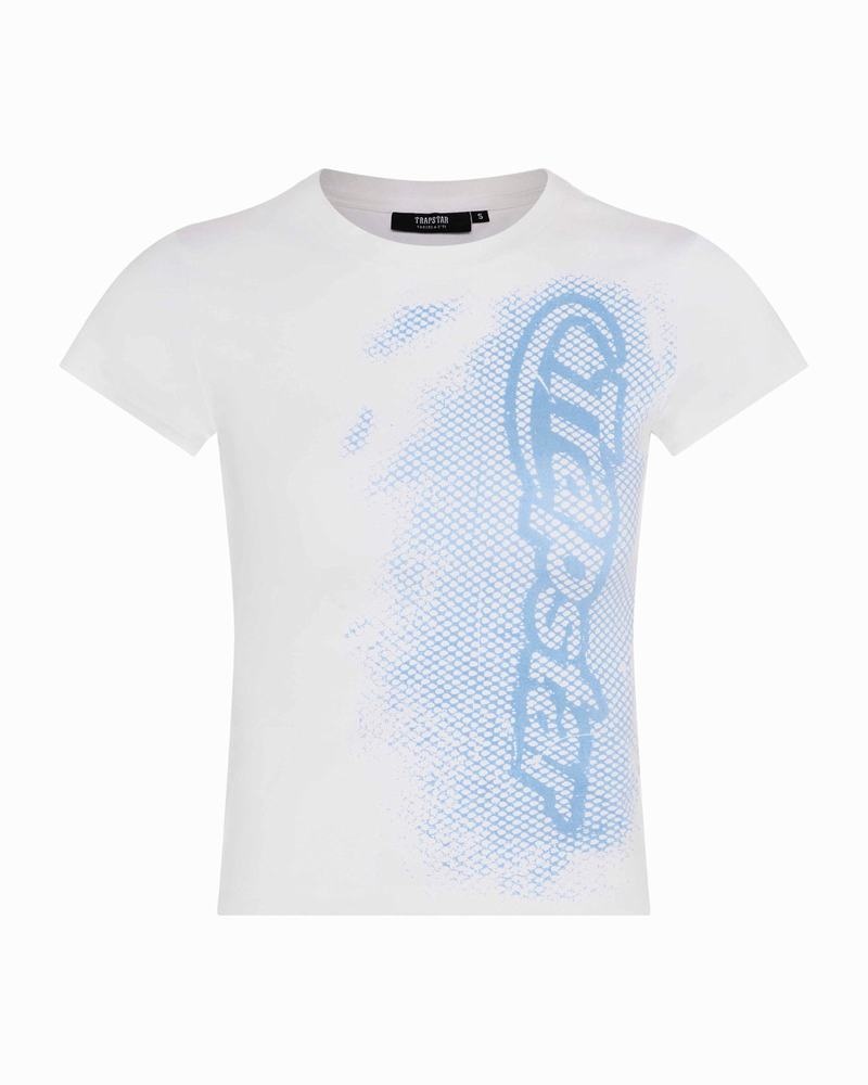 Camiseta Trapstar Hyperdrive Baby Tee Mujer Blancos Azules | Mexico-83107