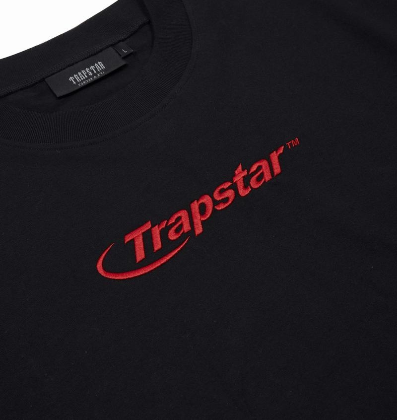 Camiseta Trapstar Hyperdrive Embroidered Tee Hombre Negros Rojos | Mexico-52681