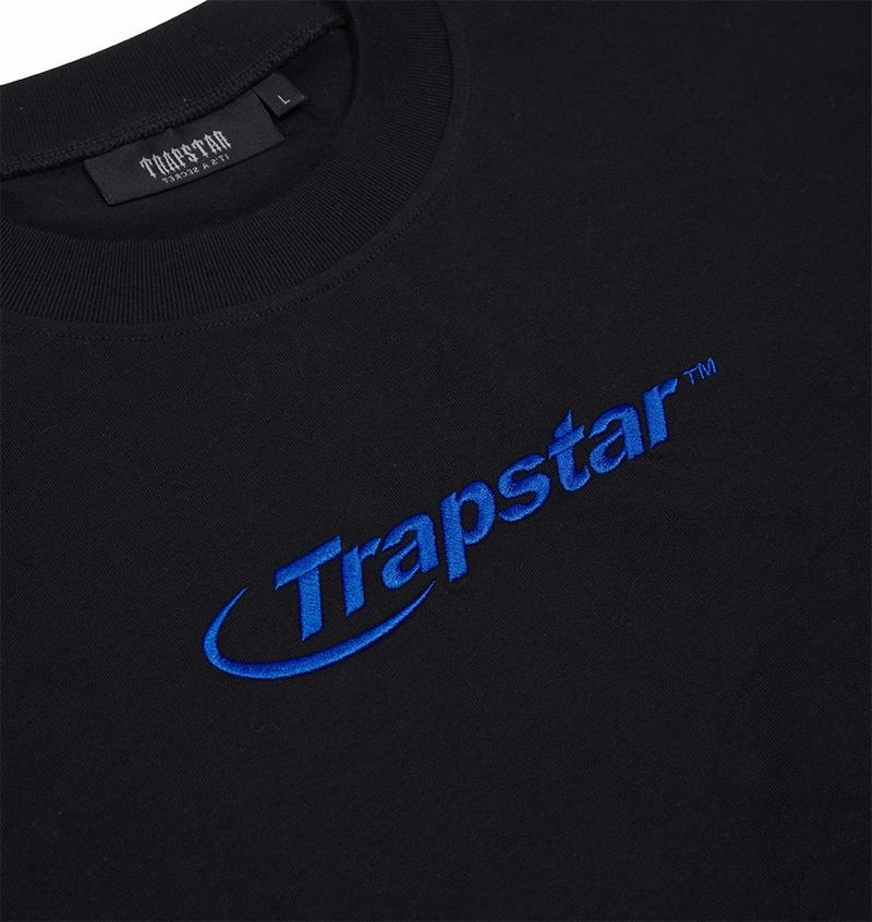 Camiseta Trapstar Hyperdrive Embroidered Tee Hombre Negros Azules | Mexico-56204