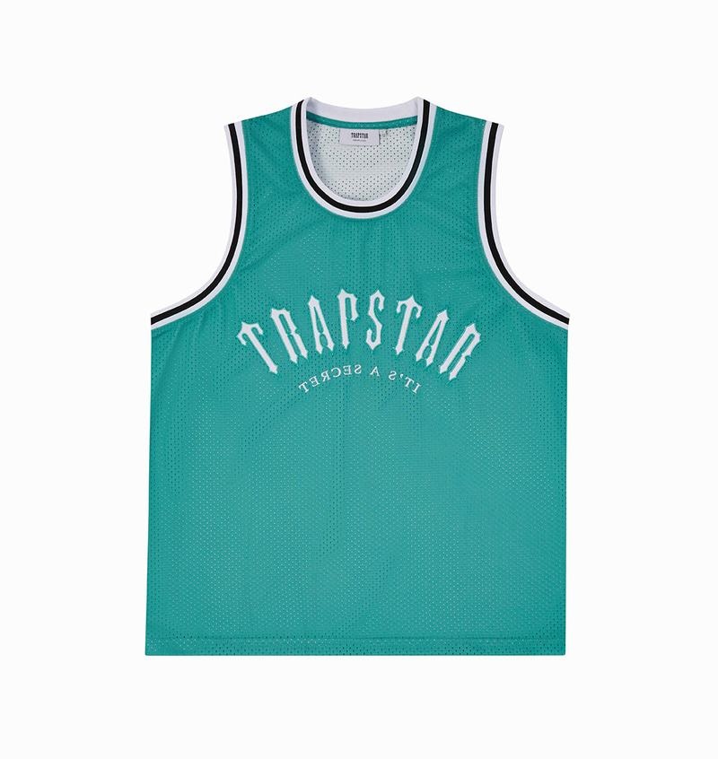 Camiseta Trapstar Irongate Arch Basketball Vest Hombre Azules Blancos | Mexico-10243