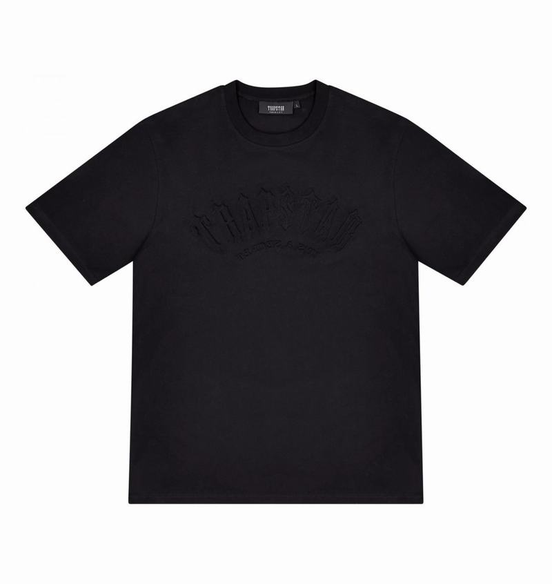 Camiseta Trapstar Irongate Arch Embossed Tee Hombre Negros | Mexico-87143