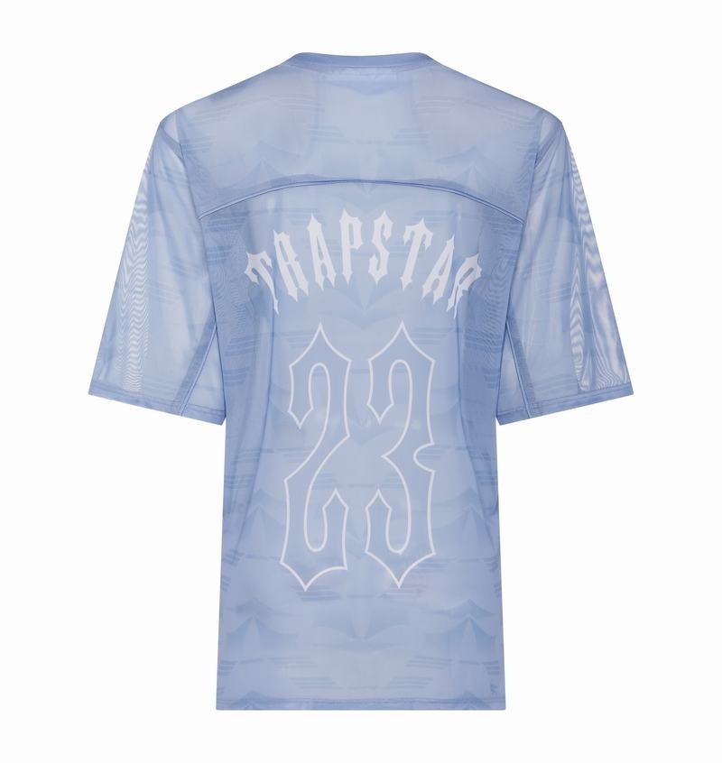 Camiseta Trapstar Irongate Mesh Football Jersey Mujer Azules | Mexico-90347