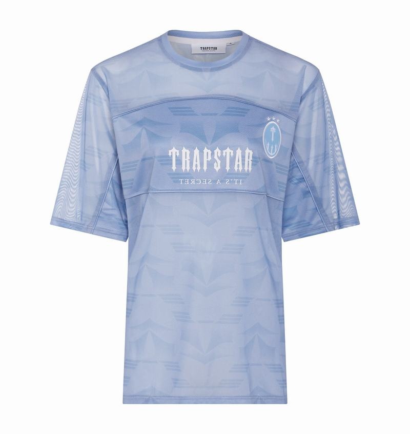 Camiseta Trapstar Irongate Mesh Football Jersey Mujer Azules | Mexico-90347