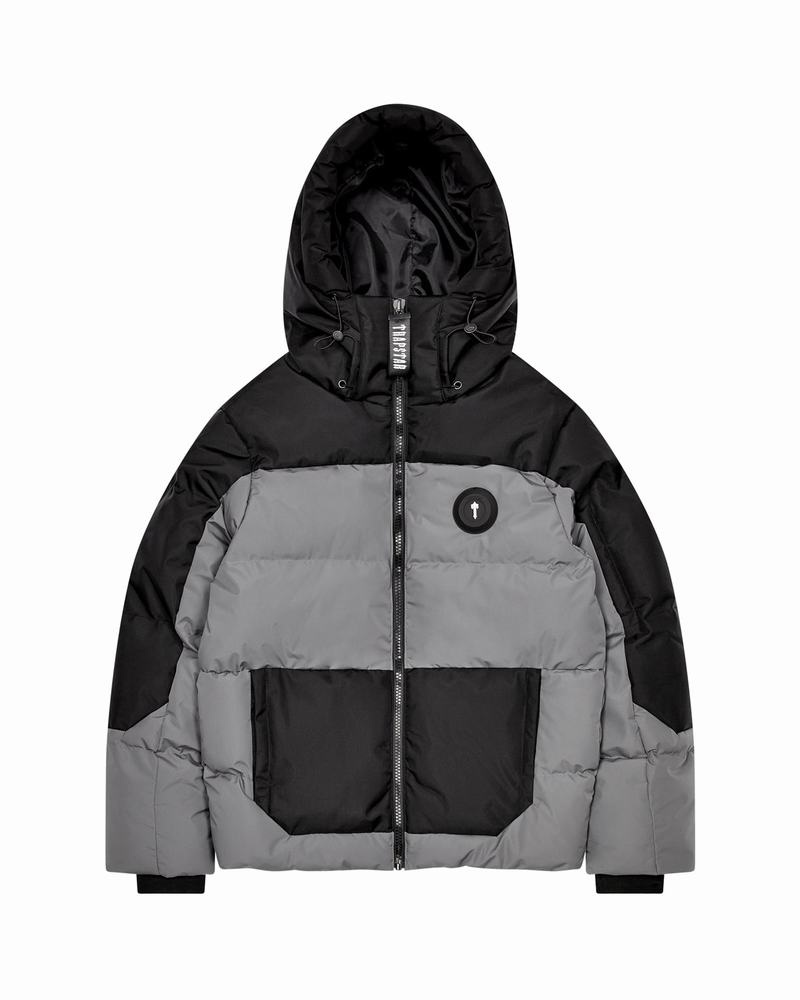 Chamarras Trapstar Decoded AW23 Puffer Hombre Negros Grises | Mexico-81730