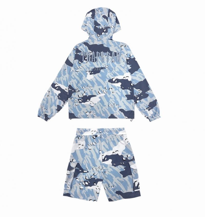 Chamarras Trapstar Decoded Camo Hombre Azules Camuflados | Mexico-64089