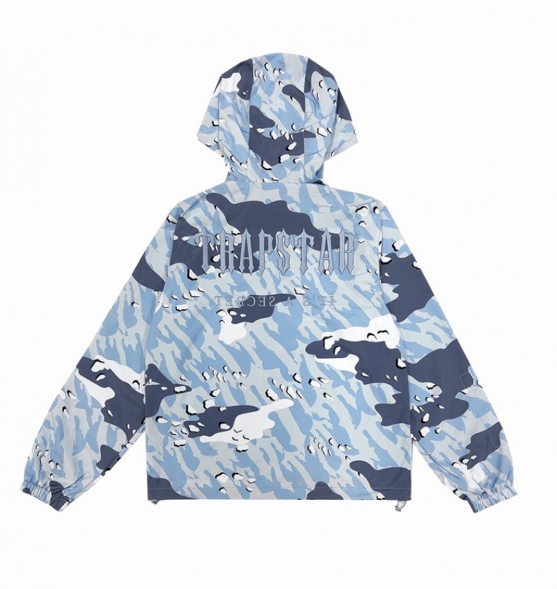 Chamarras Trapstar Decoded Camo Hombre Azules Camuflados | Mexico-64089