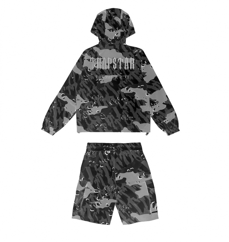 Chamarras Trapstar Decoded Camo Hombre Negros Camuflados | Mexico-08431