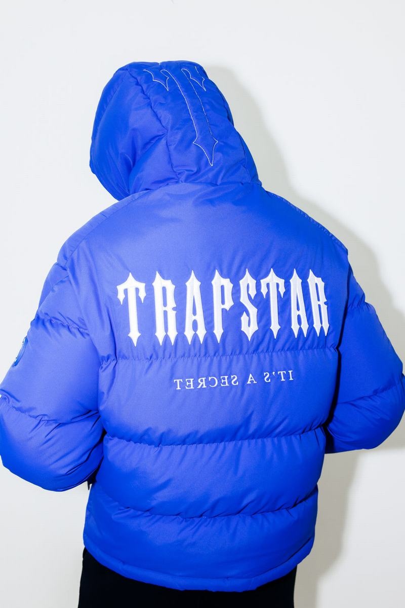 Chamarras Trapstar Decoded Encapuchado Puffer 2.0 Hombre Azules | Mexico-32056