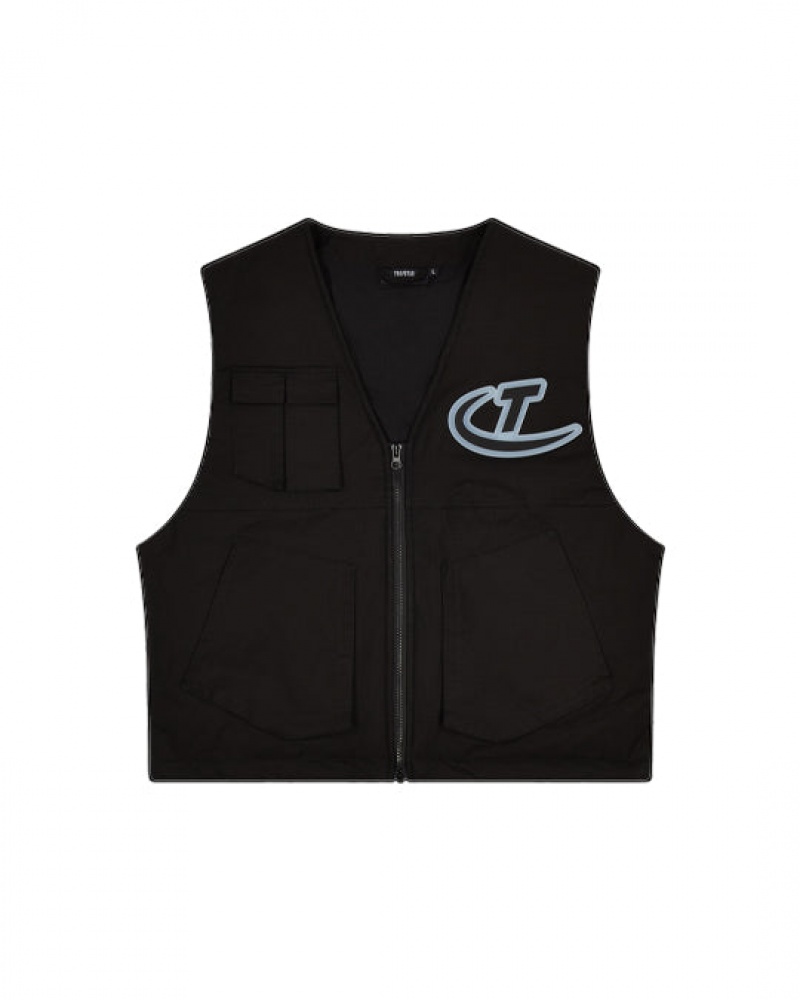 Chamarras Trapstar Hyperdrive Pocket Vest Hombre Negros | Mexico-45196