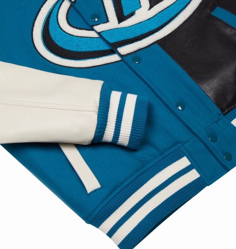 Chamarras Trapstar Hyperdrive T Chenille Varsity Hombre Azules Negros | Mexico-82637