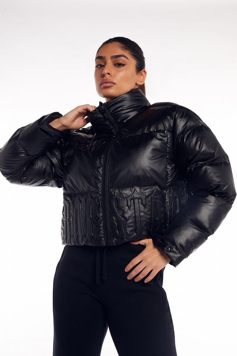 Chamarras Trapstar Irongate Embossed Puffer Mujer Negros | Mexico-59281