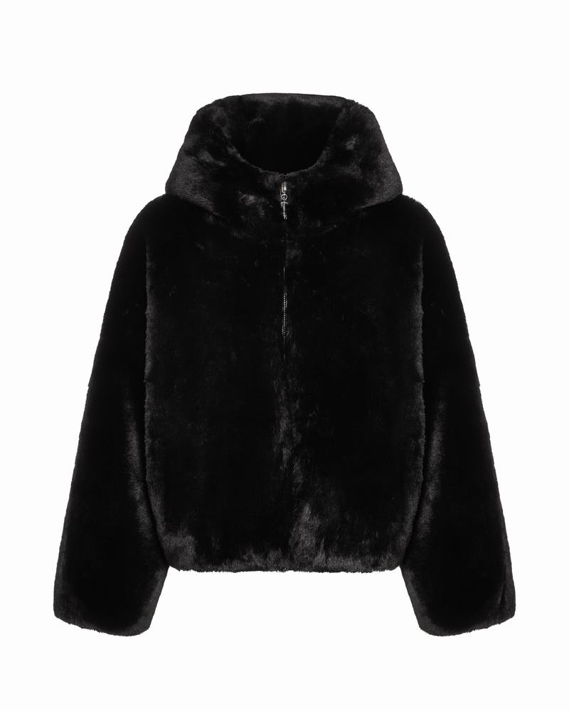 Chamarras Trapstar Irongate T Oversized Fur Coat Mujer Negros | Mexico-27495