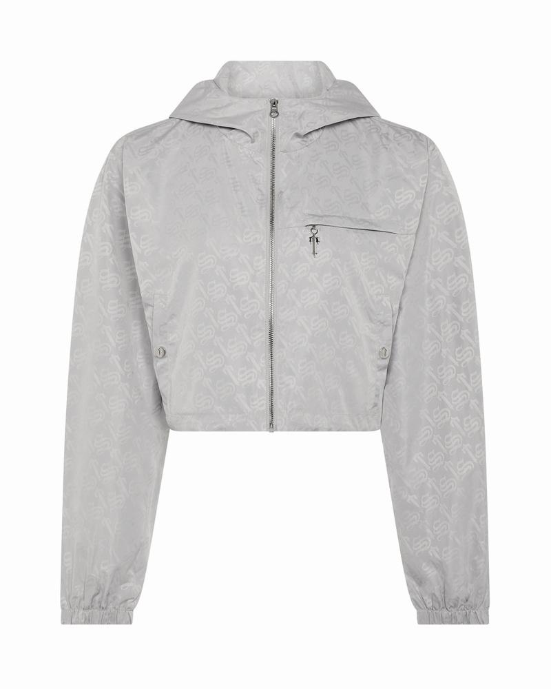 Chamarras Trapstar Monogram Windbreaker Mujer Plateados | Mexico-96152