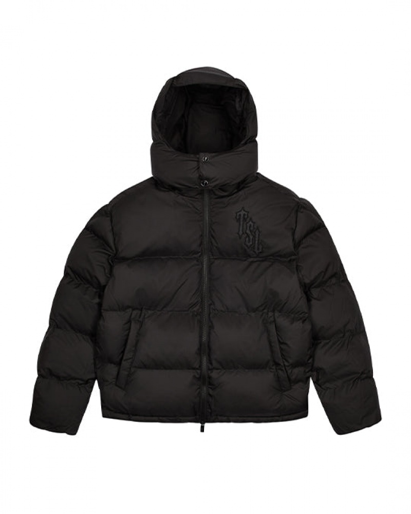 Chamarras Trapstar Shooters Encapuchado Puffer Hombre Negros | Mexico-17963