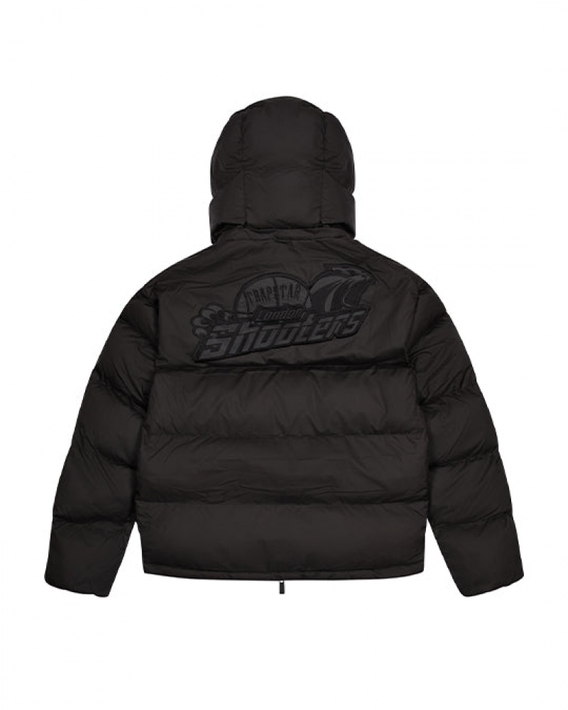 Chamarras Trapstar Shooters Encapuchado Puffer Hombre Negros | Mexico-17963