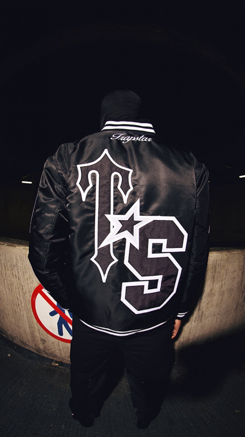 Chamarras Trapstar Wildcard Varsity Hombre Negros | Mexico-97310