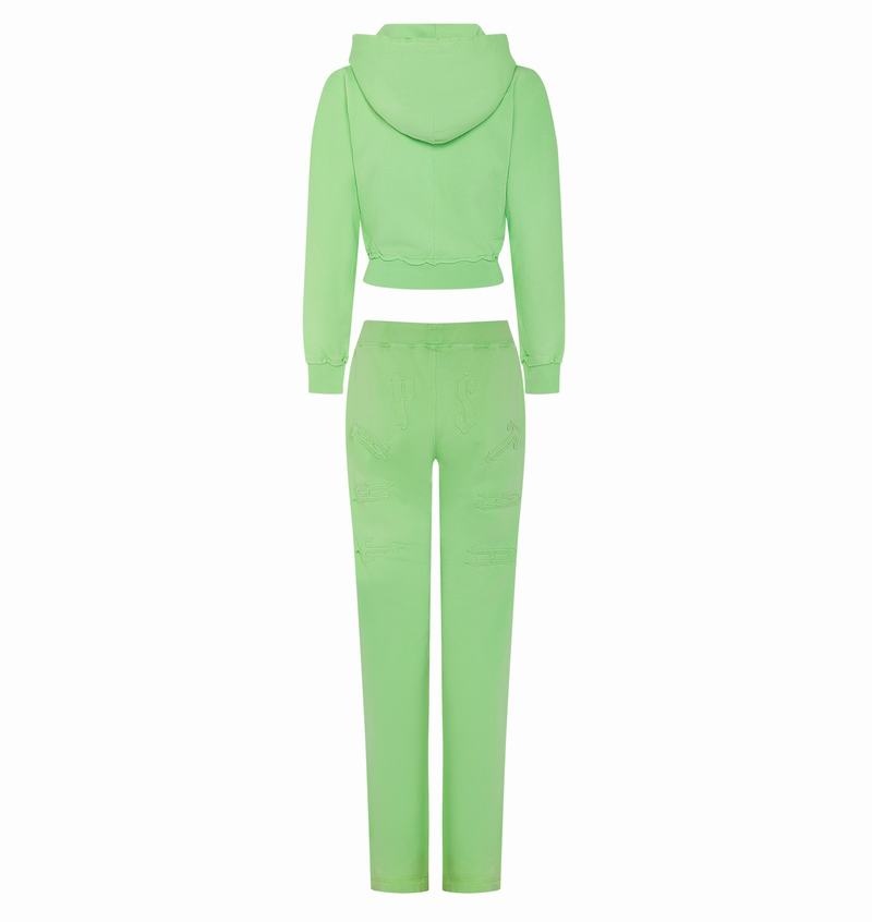 Chandals Trapstar Irongate Cropped Batwing Zip Hoodie Mujer Verdes | Mexico-58394