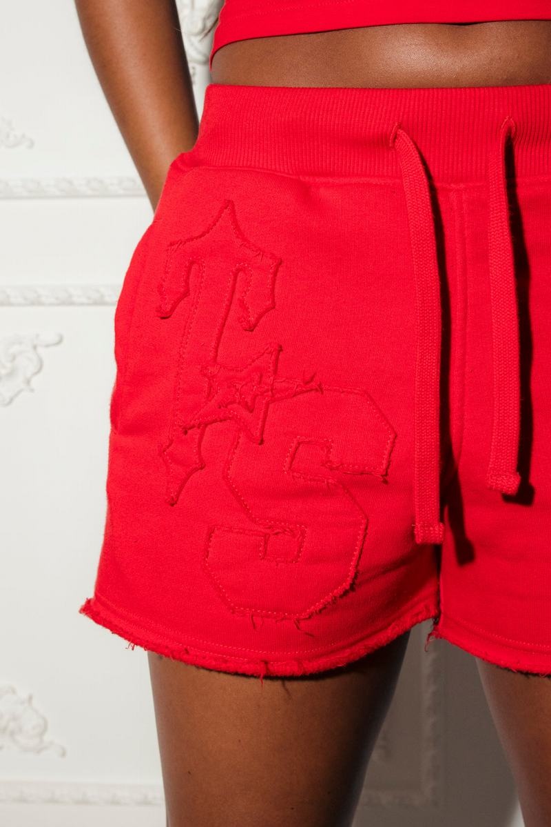 Chandals Trapstar TS-Star Shorts Mujer Rojos | Mexico-53947