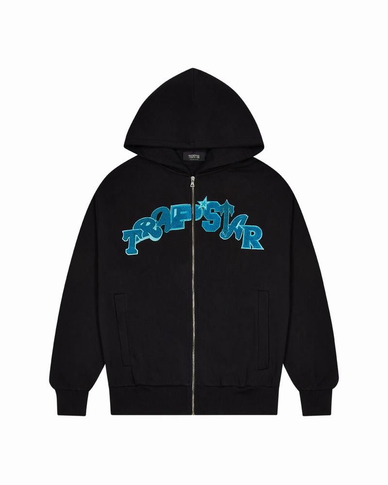 Chandals Trapstar Wildcard Chenille Hoodie Hombre Negros Turquesa | Mexico-29578