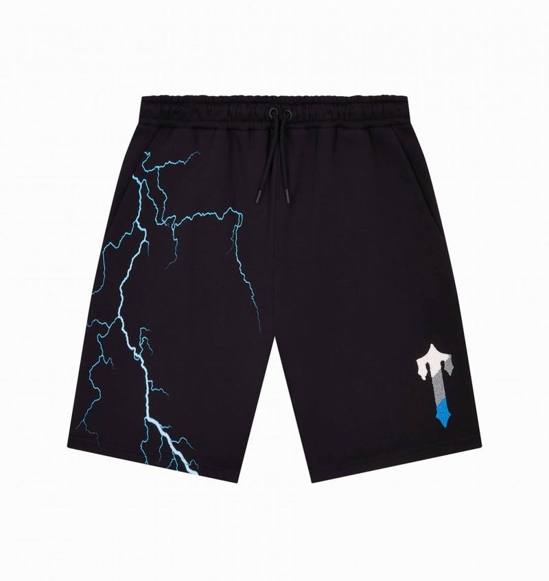 Conjuntos Trapstar Irongate T Lightning Shorts Hombre Negros | Mexico-60531