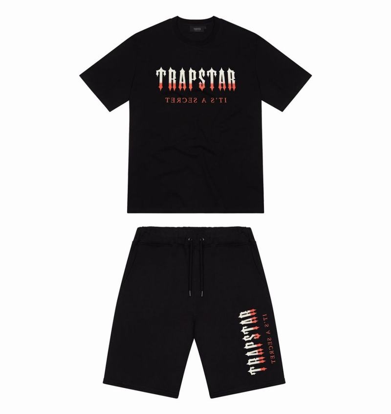 Conjuntos Trapstar Oversized Decoded Shorts Hombre Negros Rojos | Mexico-73459