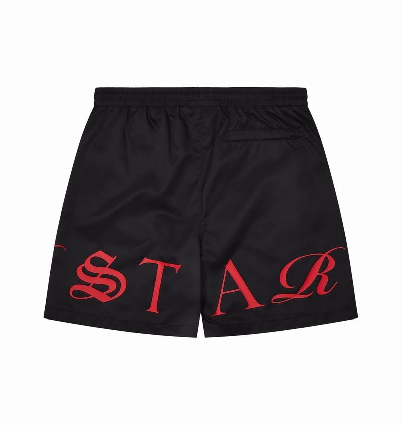 Conjuntos Trapstar Script Swimming Shorts Hombre Negros Rojos | Mexico-46839