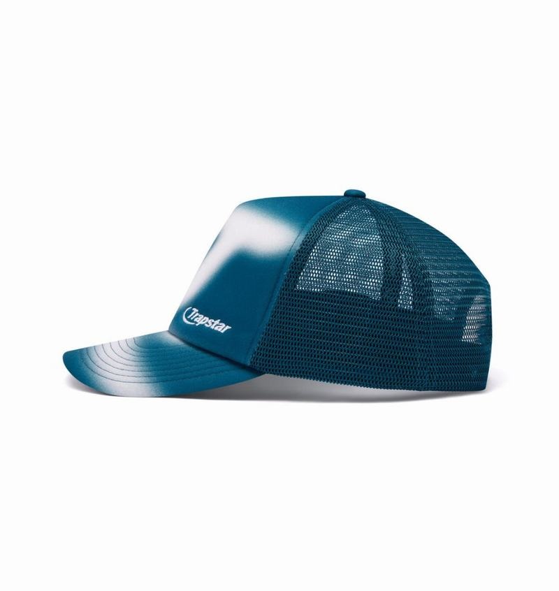 Gorras Trapstar Hyperdrive Blur Trucker Hombre Turquesa Blancos | Mexico-08523