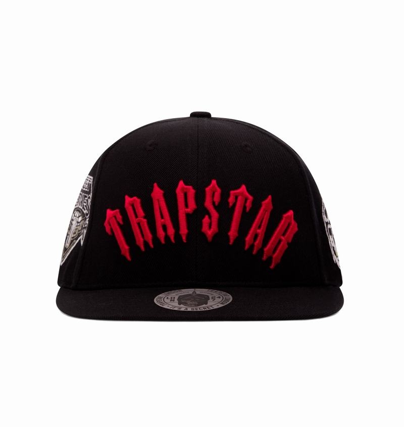 Gorras Trapstar Irongate Arch Snapback Hombre Negros Rojos | Mexico-12745