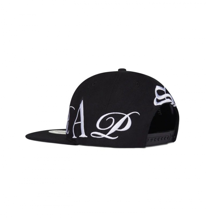 Gorras Trapstar Script Fitted Hombre Negros | Mexico-45316