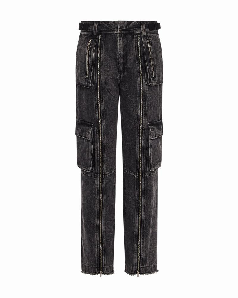 Pantalon Trapstar Arch Applique Distressed Denim Look Cargo Mujer Azules | Mexico-97385