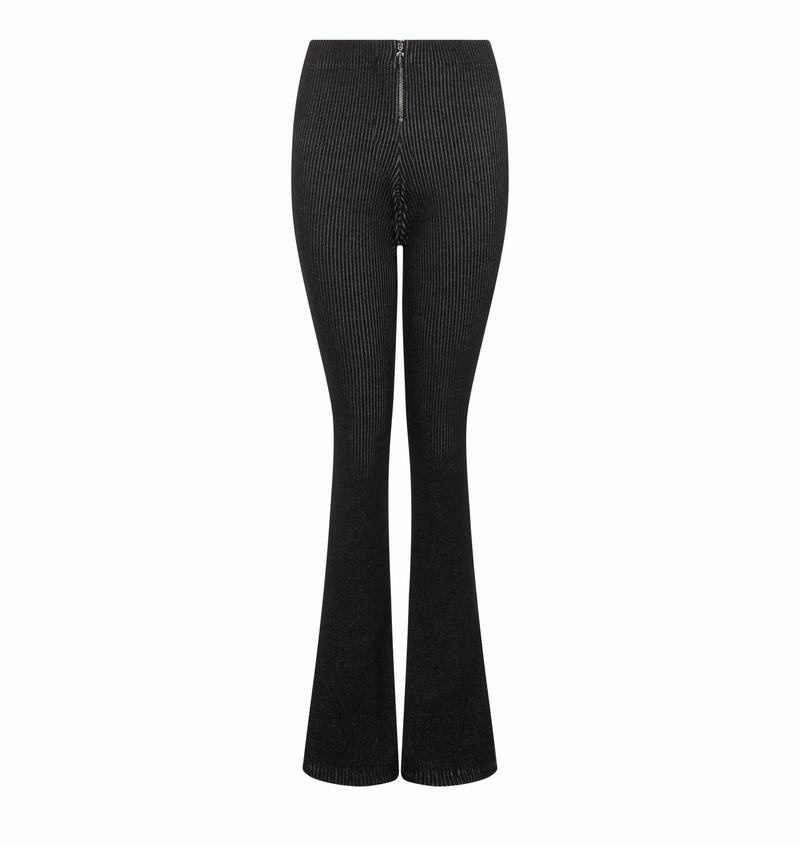 Pantalon Trapstar Two Tone Rib Fitted Trousers Mujer Negros Blancos | Mexico-70486