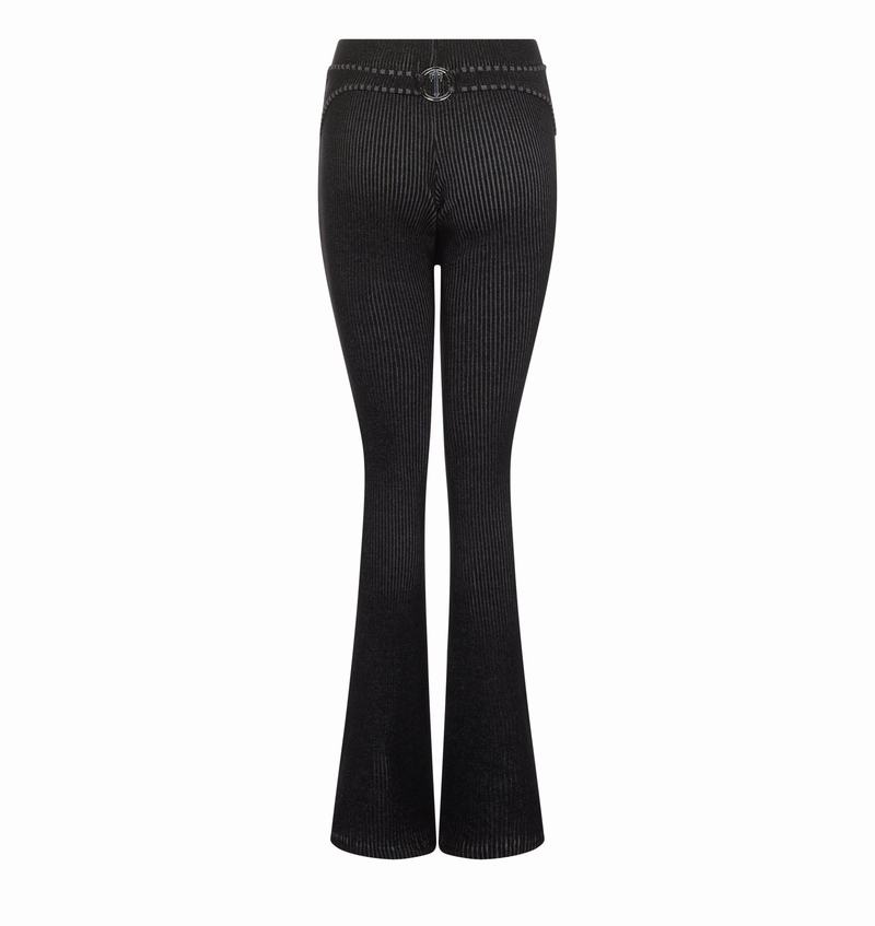 Pantalon Trapstar Two Tone Rib Fitted Trousers Mujer Negros Blancos | Mexico-70486