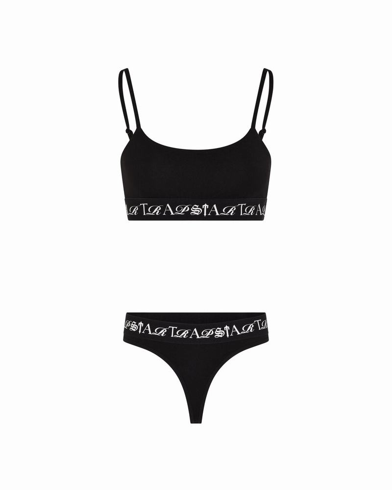 Ropa Interior Trapstar Script Tanga Mujer Negros Blancos | Mexico-21469